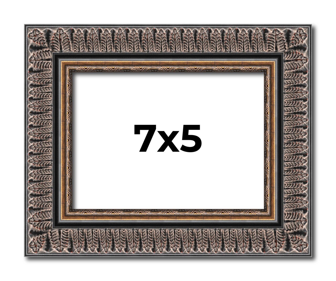 Photo Size Ornate Black Picture Frame - UV Acrylic, Foam Board Backing, Hanging Hardware